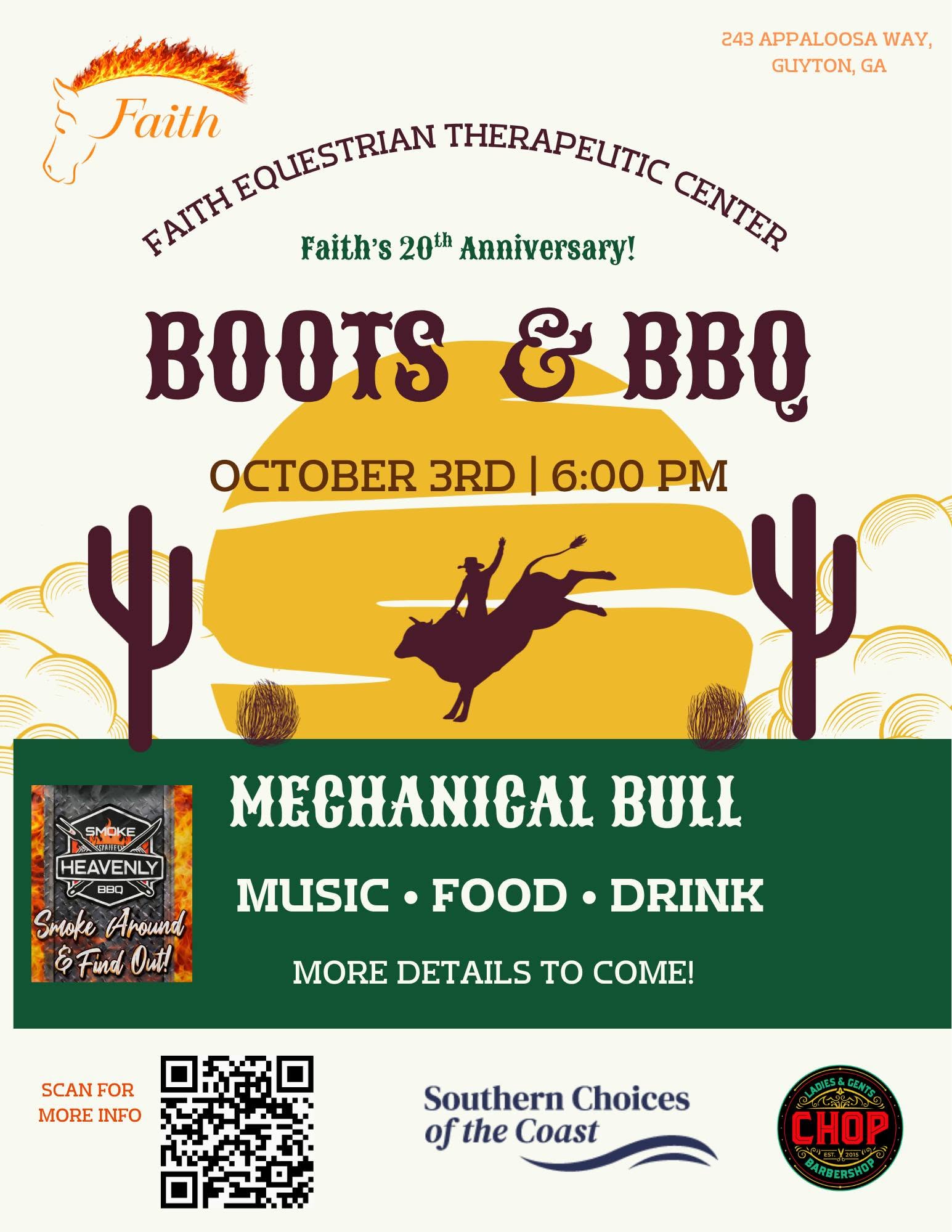 Boots n BBQ Event flyer