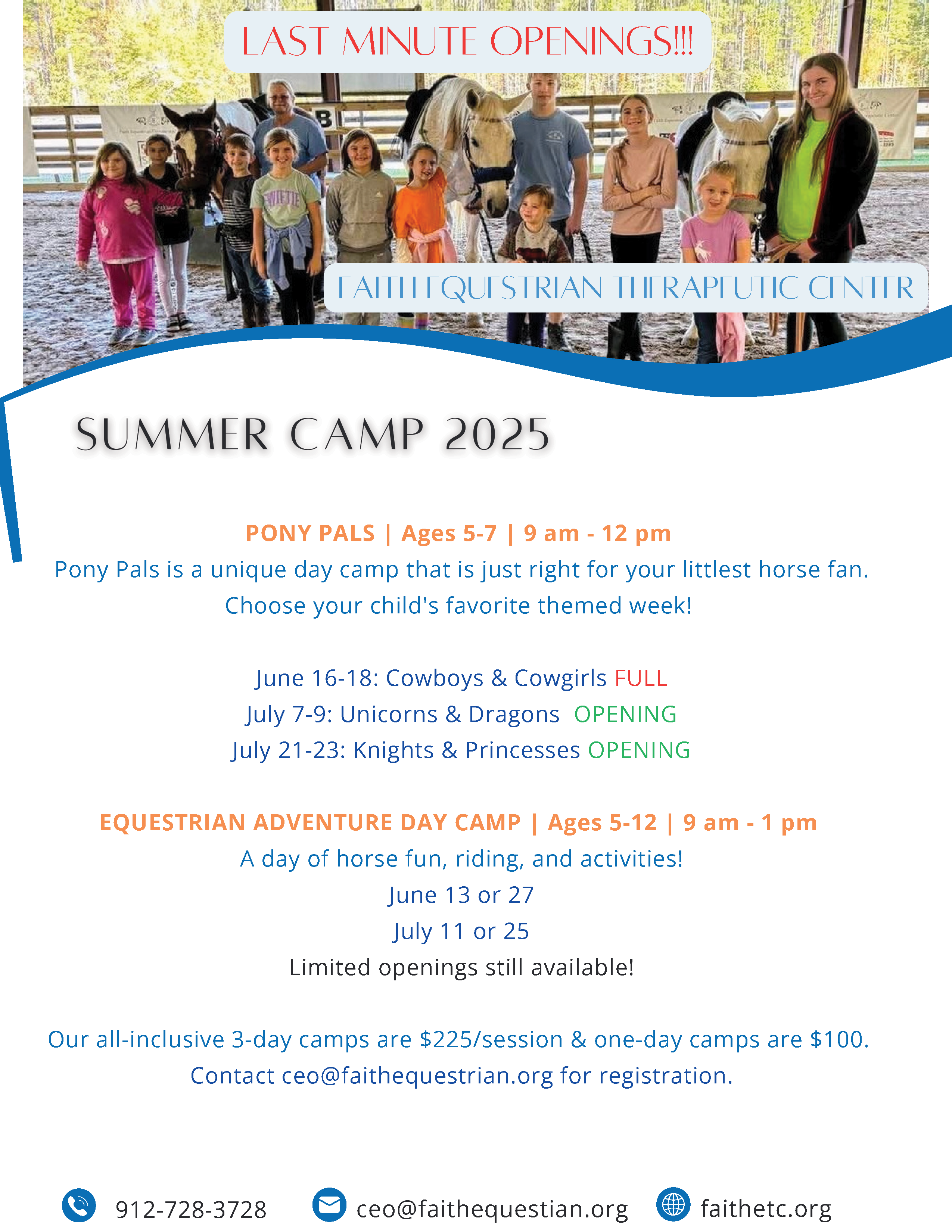 Summer Camp 2025 Flyer with link to pdf