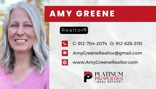 Amy Greene Realtor business card logo with link to website